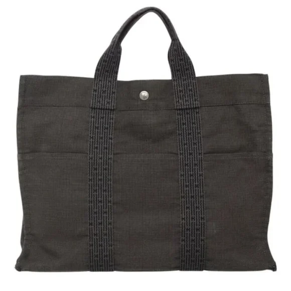 NWT Hermes Black Gray Tote Elegant and Durable GORGEOUS BAG - Picture 2 of 16